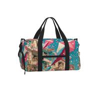 Jzslmj Handheld Crossbody Luggage Bag Exquisite Kite Town Print Light Sturdy Water Repellent For Travel Carry