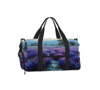 Jzslmj Handheld Crossbody Luggage Bag Exquisite Purple Tranquility Print Light Sturdy Water Repellent For Travel Carry