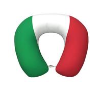 JZSLMJ Italy Flag Memory Foam Travel Pillow with Soft Comfortable Support, for Airplane, Office Naps Neck Pillow