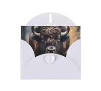 JZSLMJ North American bison Greeting Card for White Heart Shaped Envelope Holidays Birthdays Valentine's Day Weddings