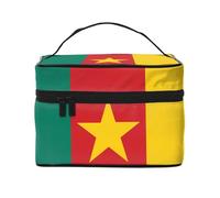 JZSLMJ Portable Cosmetic Bag Large Capacity Multiple Compartments All-Match Flag of Cameroon Print Travel Partner