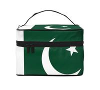 JZSLMJ Portable Cosmetic Bag Large Capacity Multiple Compartments All-Match Flag of Pakistan Print Travel Partner