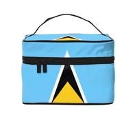 JZSLMJ Portable Cosmetic Bag Large Capacity Multiple Compartments All-Match Flag of Saint Lucia Print Travel Partner