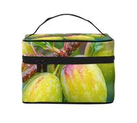 JZSLMJ Portable Cosmetic Bag Large Capacity Multiple Compartments All-Match Fresh plums Print Travel Partner