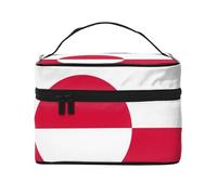 JZSLMJ Portable Cosmetic Bag Large Capacity Multiple Compartments All-Match Greenland flag Print Travel Partner