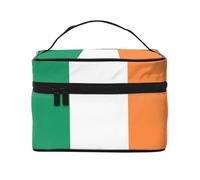 JZSLMJ Portable Cosmetic Bag Large Capacity Multiple Compartments All-Match Irish flag Print Travel Partner