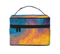 JZSLMJ Portable Cosmetic Bag Large Capacity Multiple Compartments All-Match Lonely Boat Print Travel Partner