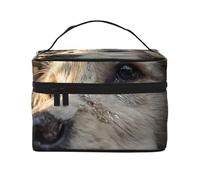 JZSLMJ Portable Cosmetic Bag Large Capacity Multiple Compartments All-Match Sad Puppy Print Travel Partner