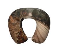 JZSLMJ Puppy Waiting On The Roadside Memory Foam Travel Pillow with Soft Comfortable Support, for Airplane, Office Naps Neck Pillow