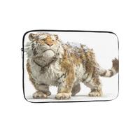 Jzslmj Shockproof Laptop Bag, Full Width Sad Tiger Print Handbag Suitable For Business And Daily Use, Black, 13 inch