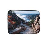 Jzslmj Shockproof Laptop Bag, Full Width Steep Mountain Road Print Handbag Suitable For Business And Daily Use, Black, 17 inch
