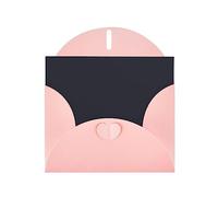 JZSLMJ Solid color black Greeting Card for Pink Heart Shaped Envelope Holidays Birthdays Valentine's Day Weddings