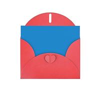 JZSLMJ Solid color blue Greeting Card for Red Heart Shaped Envelope Holidays Birthdays Valentine's Day Weddings