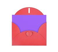 JZSLMJ Solid color light purple Greeting Card for Red Heart Shaped Envelope Holidays Birthdays Valentine's Day Weddings
