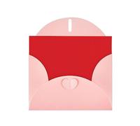 JZSLMJ Solid color red Greeting Card for Pink Heart Shaped Envelope Holidays Birthdays Valentine's Day Weddings