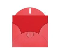 JZSLMJ Solid color red Greeting Card for Red Heart Shaped Envelope Holidays Birthdays Valentine's Day Weddings