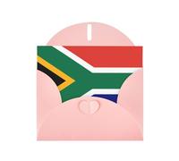 JZSLMJ South African flag Greeting Card for Pink Heart Shaped Envelope Holidays Birthdays Valentine's Day Weddings