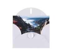 JZSLMJ Steep Mountain Road Greeting Card for White Heart Shaped Envelope Holidays Birthdays Valentine's Day Weddings