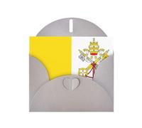 JZSLMJ Vatican flag Greeting Card for Gray Heart Shaped Envelope Holidays Birthdays Valentine's Day Weddings