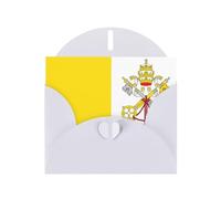 JZSLMJ Vatican flag Greeting Card for White Heart Shaped Envelope Holidays Birthdays Valentine's Day Weddings