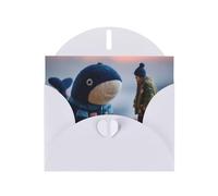 JZSLMJ Whale Standing Up Greeting Card for White Heart Shaped Envelope Holidays Birthdays Valentine's Day Weddings