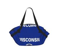 JZSLMJ Wisconsin State Flag Foldable Camping Bag for Outdoor Picnic and Beach Use Comfort Spacious and Durable Cushion