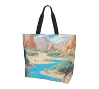 Jzslmj Women'S Large Capacity Shoulder Bag For Daily Use Light And Durable With Beautiful Oasis In The Desert Print