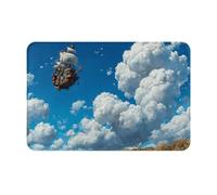 JZSTY 16 * 24 In Anti-Slip Floor Mat with Beautiful Flying Ship Print for Entryway, Bathroom, Kitchen Garage