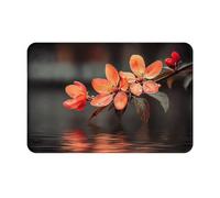 JZSTY 16 * 24 In Anti-Slip Floor Mat with Beautiful Scarlet Bloom Print for Entryway, Bathroom, Kitchen Garage