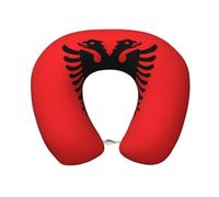 JZSTY Albanian flag Memory Foam Travel Pillow Soft Comfortable Full Relaxing Supportive for Car Lunch Break Lumbar