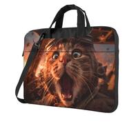 JZSTY Aviator Kitten Shockproof Laptop Bag 14 inch Light Durable Polyester Material for Business and Everyday Use