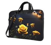 JZSTY Beautiful yellow roses Shockproof Laptop Bag 13 inch Light Durable Polyester Material for Business and Everyday Use