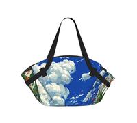 JZSTY Cloud Flower Foldable Camping Bag for Outdoor Picnic Beach Use Comfortable Light Thick Sturdy Durable