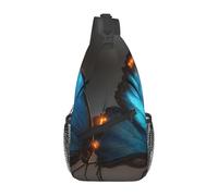 Jzsty Cross Chest Bag For Commuting Durable Leisure Messenger Bag With Unique Azure Grace Print For Daily Use