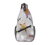 Jzsty Cross Chest Bag For Commuting Durable Leisure Messenger Bag With Unique Blooming Grace Print For Daily Use