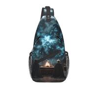 Jzsty Cross Chest Bag For Commuting Durable Leisure Messenger Bag With Unique Magic Temple Print For Daily Use