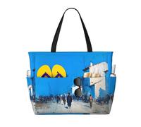 JZSTY Ember Path Large Capacity Beach Bag with Zipper for Spring Summer Outdoor Use Easy to Clean and Durable