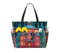 JZSTY Enchanted Alcove Large Capacity Beach Bag with Zipper for Spring Summer Outdoor Use Easy to Clean and Durable