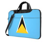 JZSTY Flag of Saint Lucia Shockproof Laptop Bag 13 inch Light Durable Polyester Material for Business and Everyday Use