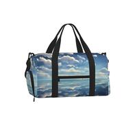 JZSTY Handheld Crossbody Luggage Bag Light Sturdy with Beautiful White clouds over the sea print for Various Outdoor Activities