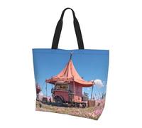 JZSTY Pink Camper Van Women Shoulder Bag Light Durable Simple Versatile Handbag Suitable for Daily Commuting