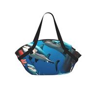 JZSTY Submarine shark coral Foldable Camping Bag for Outdoor Picnic Beach Use Comfortable Light Thick Sturdy Durable