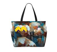 JZSTY Twilight Petals Large Capacity Beach Bag with Zipper for Spring Summer Outdoor Use Easy to Clean and Durable