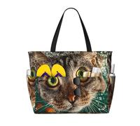 JZSTY Unbelievable eyes Large Capacity Beach Bag with Zipper for Spring Summer Outdoor Use Easy to Clean and Durable