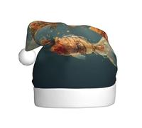 JZSTY Versatile Christmas Hat Exquisite Strange Little Fish Prints for Christmas New Year Festive Holiday Party Supplies
