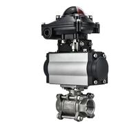 JZVNHSYNB 2" Three Piece High Platform Pneumatic Ball Valve Stainless Steel 304 Double Acting Cylinder With Signal Switch