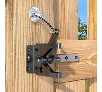 JZVXX 2Pack Gate Latch with Spring Cable Pull for Fence Gate - Carbon Steel - Black,Self Locking Fence Gate Latch,Gate Latch for Wooden Fence,Fence Door Latch (2, Black)