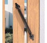 JZVXX 4-Pack 14-Inch Self-Closing Door Spring, Door Closer, Latch Spring with Adjustable Tool - Heavy Duty Carbon Steel - Black, Self-Closing Door Spring, Self-Closing Metal Fence Door Spring (4)