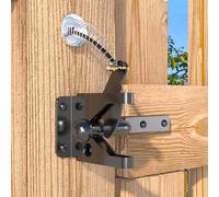 JZVXX Gate Latch with Spring Cable Pull for Fence Gate - Carbon Steel - Black,Self Locking Fence Gate Latch,Gate Latch for Wooden Fence,Fence Door Latch