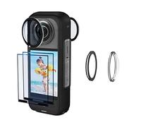 JZW-Shop for Insta 360 X3 Lens Guards with Screen Protector, Tempered Glass Screen Protector for Insta 360 X3 Accessories 9H Hardness Anti-Scratch